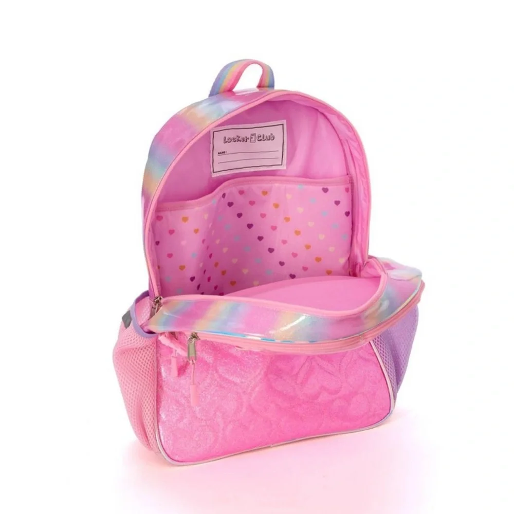 NWT Locker Club Kids Backpack with lunch tote and clear stationery bag